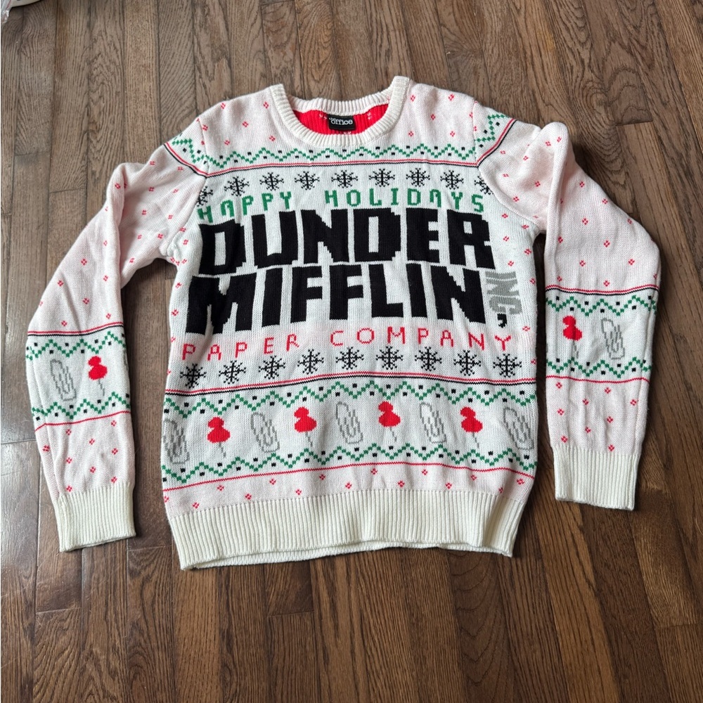 Holiday Crewneck Sweater - Cream and Green